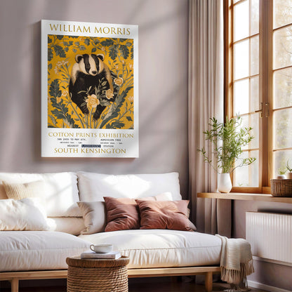 William Morris Canvas Art, William Morris Exhibition Poster, William Morris Print, Textiles Canvas, Floral Wall Art, Badger Canvas Wall Art