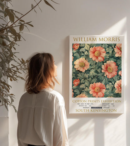 William Morris Canvas, William Morris Exhibition Poster, William Morris Print, Textiles Canvas, Floral Wall Art, Gift Idea, Daisies Canvas