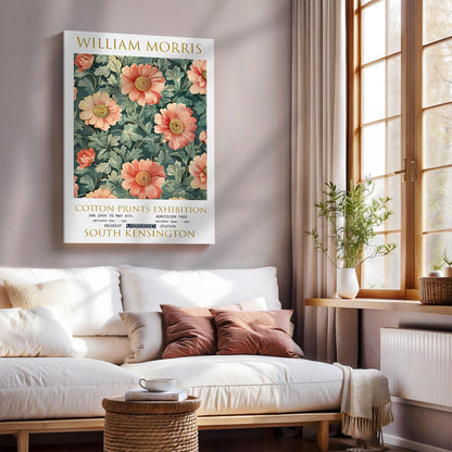 William Morris Canvas, William Morris Exhibition Poster, William Morris Print, Textiles Canvas, Floral Wall Art, Gift Idea, Daisies Canvas