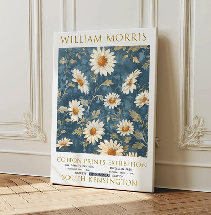 William Morris Daisies Canvas, William Morris Exhibition Poster, William Morris Print, Textiles Canvas, Floral Wall Art, Gift, Home Decor