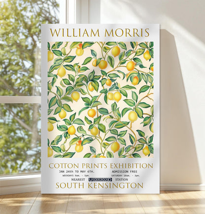 William Morris Canvas, William Morris Exhibition Poster, William Morris Print, Textiles Canvas, Floral Wall Art, Lemon Tree Canvas Wall Art