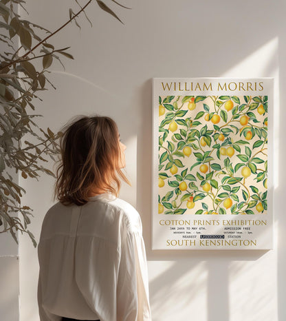 William Morris Canvas, William Morris Exhibition Poster, William Morris Print, Textiles Canvas, Floral Wall Art, Lemon Tree Canvas Wall Art