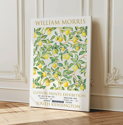 William Morris Canvas, William Morris Exhibition Poster, William Morris Print, Textiles Canvas, Floral Wall Art, Lemon Tree Canvas Wall Art