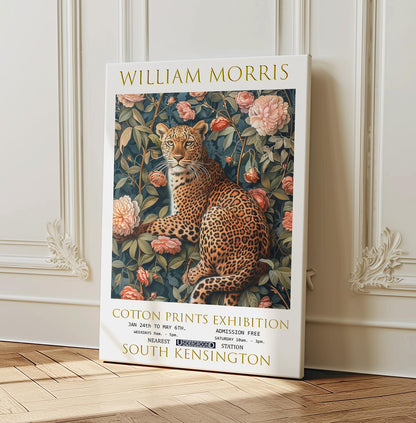 William Morris Canvas, William Morris Exhibition Poster, William Morris Print, Textiles Canvas, Floral Wall Art, Wall Decor, Leopard Canvas