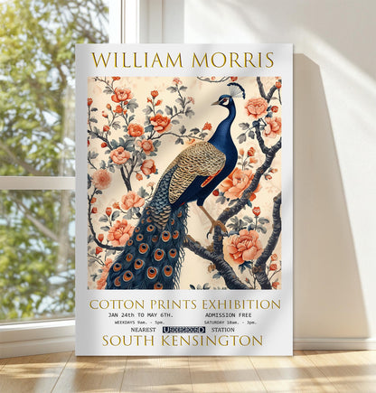 William Morris Peacock Canvas, William Morris Exhibition Poster, William Morris Print, Textiles Canvas, Floral Wall Art, Gift, Home Decor