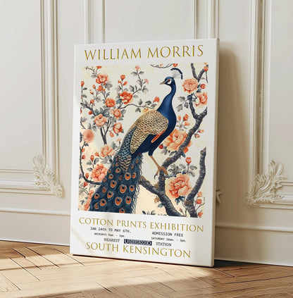 William Morris Peacock Canvas, William Morris Exhibition Poster, William Morris Print, Textiles Canvas, Floral Wall Art, Gift, Home Decor