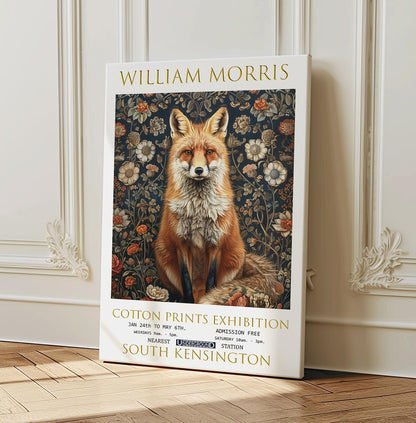 William Morris Fox Canvas, William Morris Exhibition Poster, William Morris Print, Textiles Canvas, Floral Wall Art, Gift Idea, Home Decor