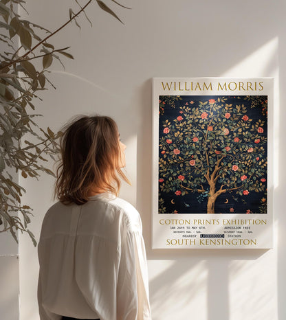 William Morris Tree Of Life Canvas, William Morris Exhibition Poster, William Morris Print, Textiles Canvas, Floral Wall Art, Wall Decor