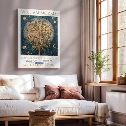 William Morris Canvas, William Morris Exhibition Poster, William Morris Print, Textile Canvas, Floral Wall Art, Tree Of Life Canvas Wall Art