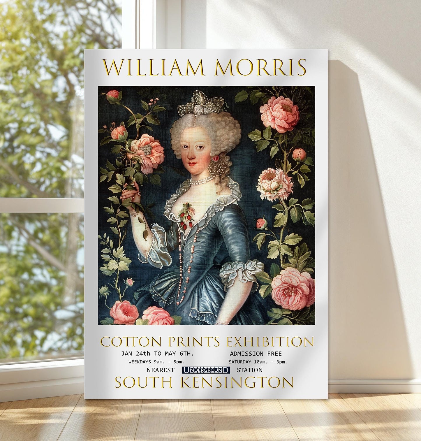 William Morris Marie Antoinette Canvas, William Morris Exhibition Poster, William Morris Print, Textile Canvas, Floral Wall Art, Home Decor