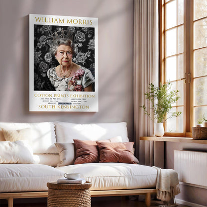 William Morris Queen Elizabeth Canvas, William Morris Exhibition Poster, William Morris Print, Textile Canvas, Floral Wall Art, Home Decor