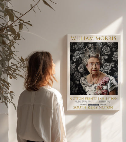 William Morris Queen Elizabeth Canvas, William Morris Exhibition Poster, William Morris Print, Textile Canvas, Floral Wall Art, Home Decor