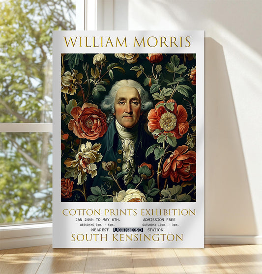 William Morris Canvas, William Morris Exhibition Poster, William Morris Print, Textile Canvas, Floral Wall Art, George Washington Canvas