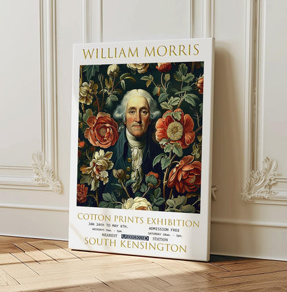 William Morris Canvas, William Morris Exhibition Poster, William Morris Print, Textile Canvas, Floral Wall Art, George Washington Canvas