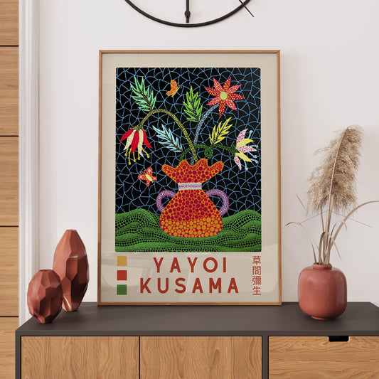 Yayoi Kusama Poster, Japanese Wall Art, Yayoi Kusama Print, Exhibition Poster, Asian Art. Pop Art Wall Décor, Gift Idea, A2/A3/A4/A5