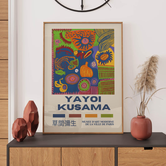 Yayoi Kusama Poster, Japanese Wall Art, Yayoi Kusama Print, Asian Poster. Exhibition Poster, Pop Art, Home Décor, Gift Idea, A2/A3/A4/A5