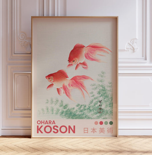 Ohara Koson Poster, Goldfish, Ohara Print, Traditional Japanese Home Décor, Fish Print, Fish Décor, Gift, A2/A3/A4/A5