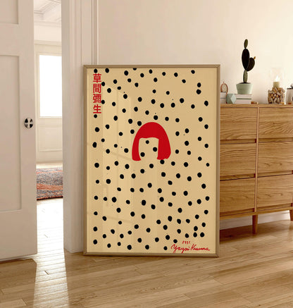 Japanese Exhibition Poster, Yayoi Kusama Art Print, Self Portrait Dots, Japanese Wall Art, Japanese Art Print, Wall Print, Gift A2/A3/A4/A5