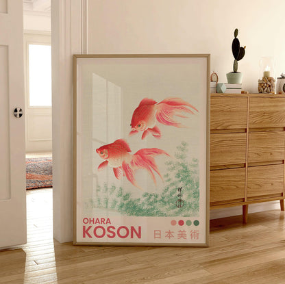 Ohara Koson Poster, Goldfish, Ohara Print, Traditional Japanese Home Décor, Fish Print, Fish Décor, Gift, A2/A3/A4/A5