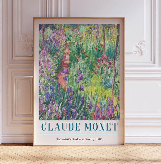 Claude Monet Poster, The Artist Garden at Giveny, Monet Print, Vintage French Home Décor, Floral Print, Floral Décor, Gift, A2/A3/A4/A5