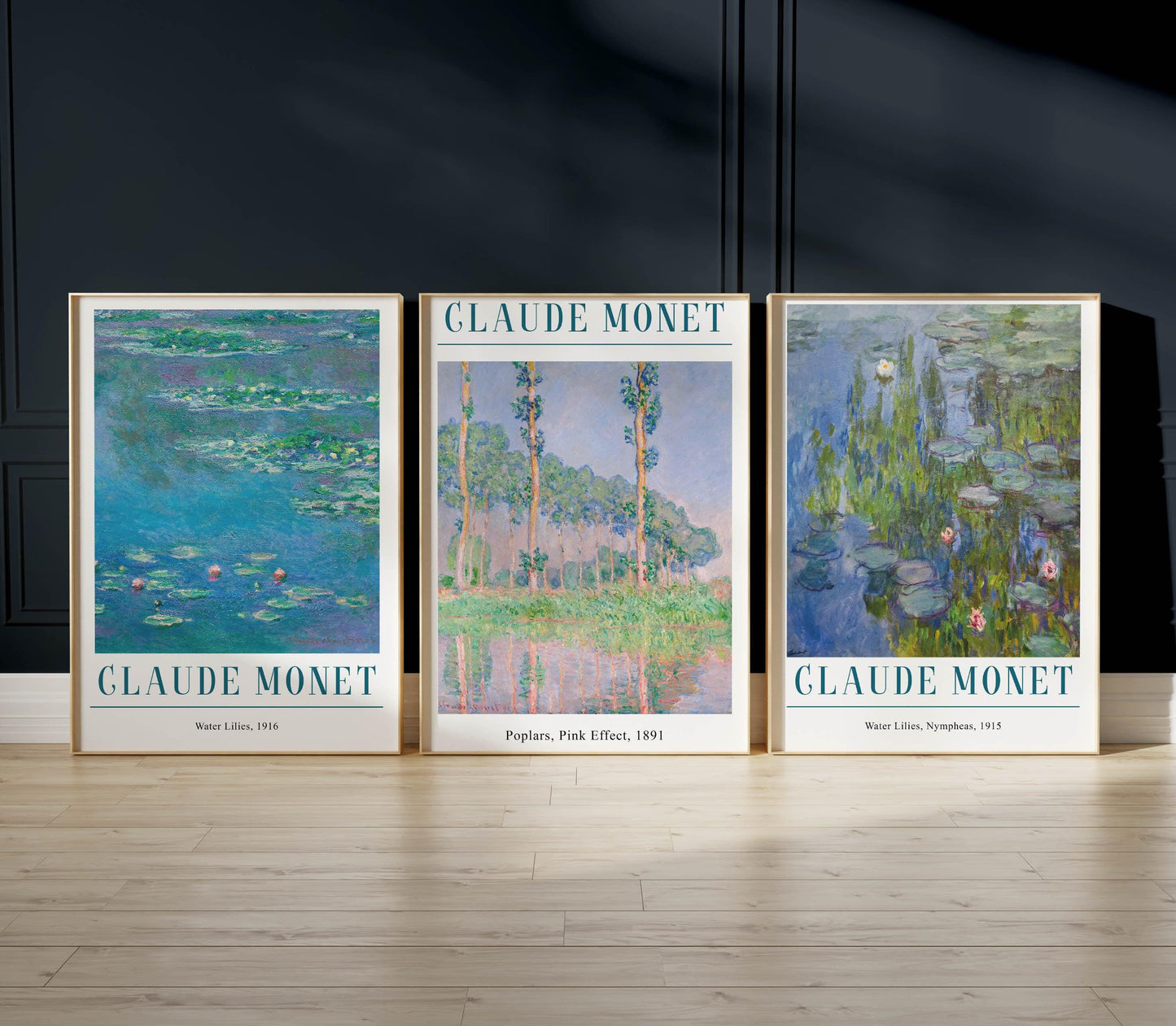 Claude Monet Set of 3 Floral Poster, Gallery Quality Art, Claude Monet Exhibition Prints, Vintage Floral Decor, Office, Gift, A2/A3/A4/A5