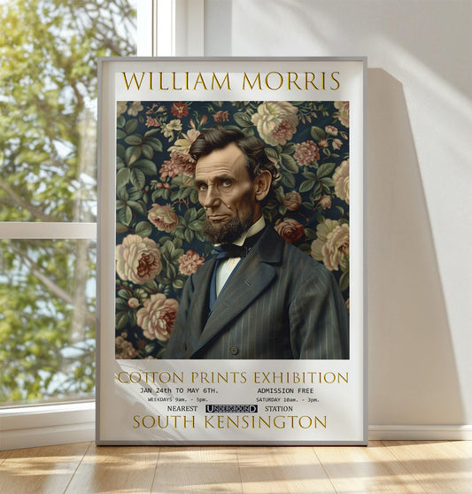 William Morris Abraham Lincoln Print, William Morris Exhibition Print, William Morris Poster, Vintage Poster, Textiles Art, Vintage Wall Art