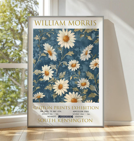 William Morris Print, William Morris Exhibition Print, William Morris Poster, Vintage Poster, Textile Art, Floral Wall Art, Daisies Print