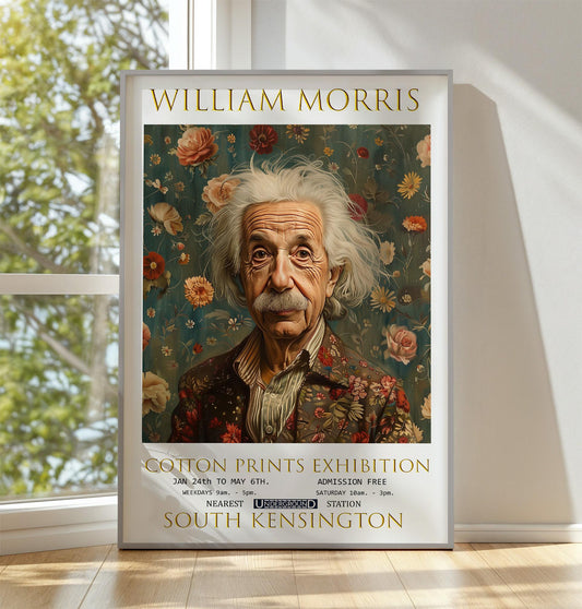 William Morris Albert Einstein Print, William Morris Exhibition Print, William Morris Poster, Vintage Poster, Textiles Art, Vintage Wall Art