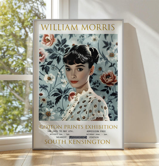 William Morris Print, William Morris Exhibition Print, William Morris Poster, Textiles Art, Vintage Wall Art, Audrey Hepburn Poster Print