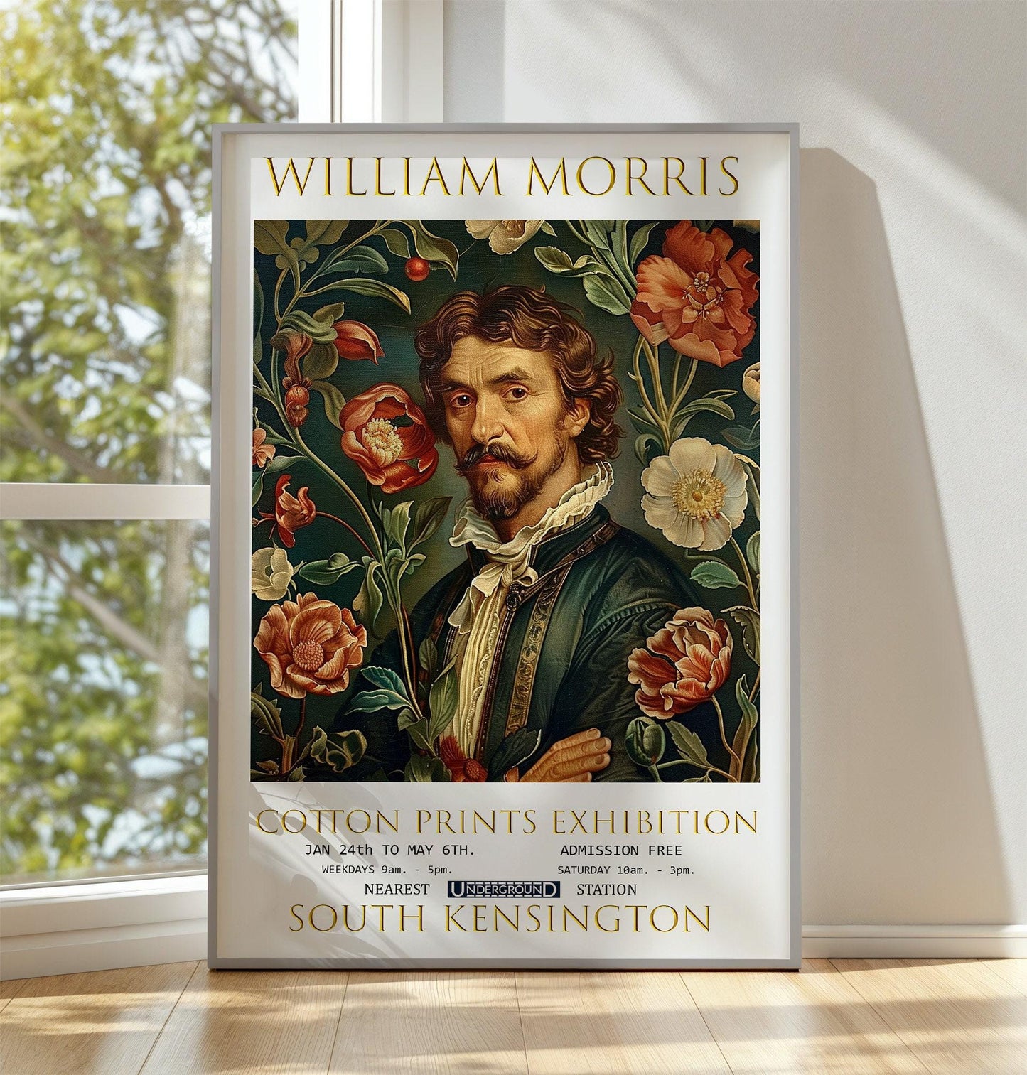 William Morris Print, William Morris Exhibition Print, William Morris Poster, Textiles Art, Floral Poster, Christopher Columbus Poster Print