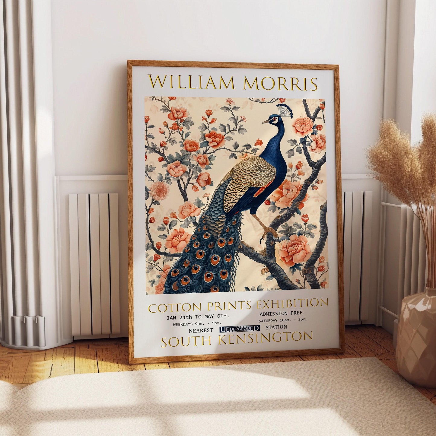 William Morris Peacock Print, William Morris Exhibition Poster, William Morris Poster, Vintage Wall Art, Textiles Art, Vintage Poster,