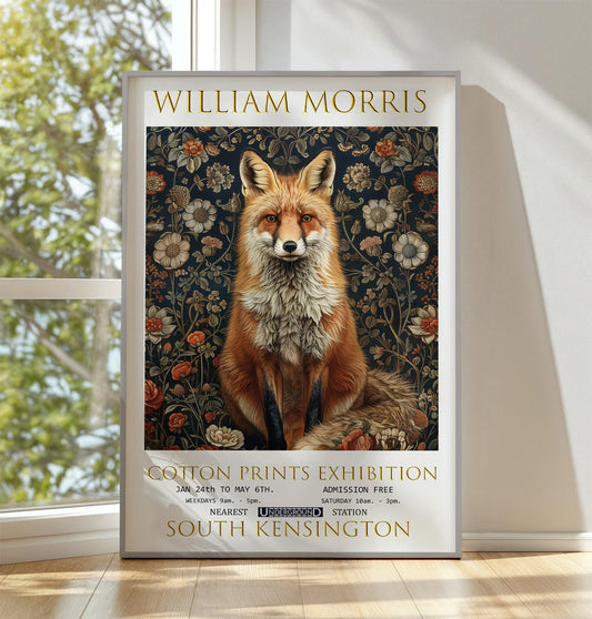 William Morris Art Print, William Morris Exhibition Print, William Morris Poster, Vintage Poster, Textiles Art, Vintage Wall Art, Fox Print