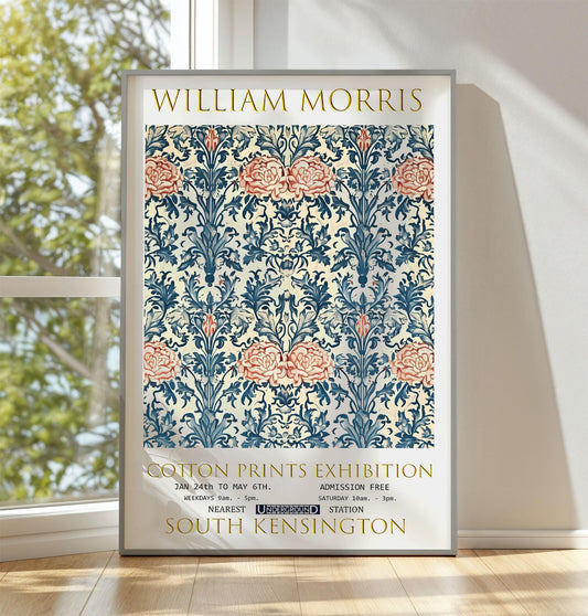 William Morris Print, William Morris Exhibition Print, William Morris Poster, Vintage Poster, Textiles Art, Vintage Wall Art, Rose & Thistle