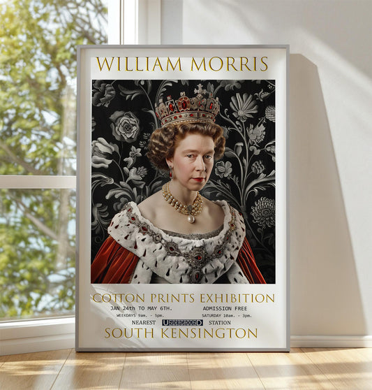 William Morris Queen Elizabeth II Print, William Morris Exhibition Print, William Morris Poster, Textiles Art, Floral Poster, A1/A2/A3/A4/A5