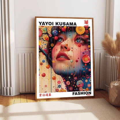 Yayoi Kusama Print, Japanese Art, Yayoi Kusama Wall Art, Whimsical Portrait Art. Asian Wall Décor, Exhibition Poster, Japanese Poster Print