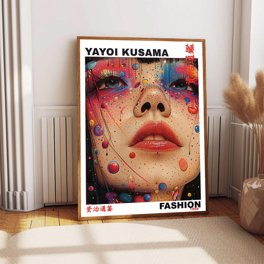 Yayoi Kusama Print, Japanese Art, Yayoi Kusama Wall Art, Whimsical Portrait Art. Asian Wall Décor, Exhibition Poster, Japanese Picture Print