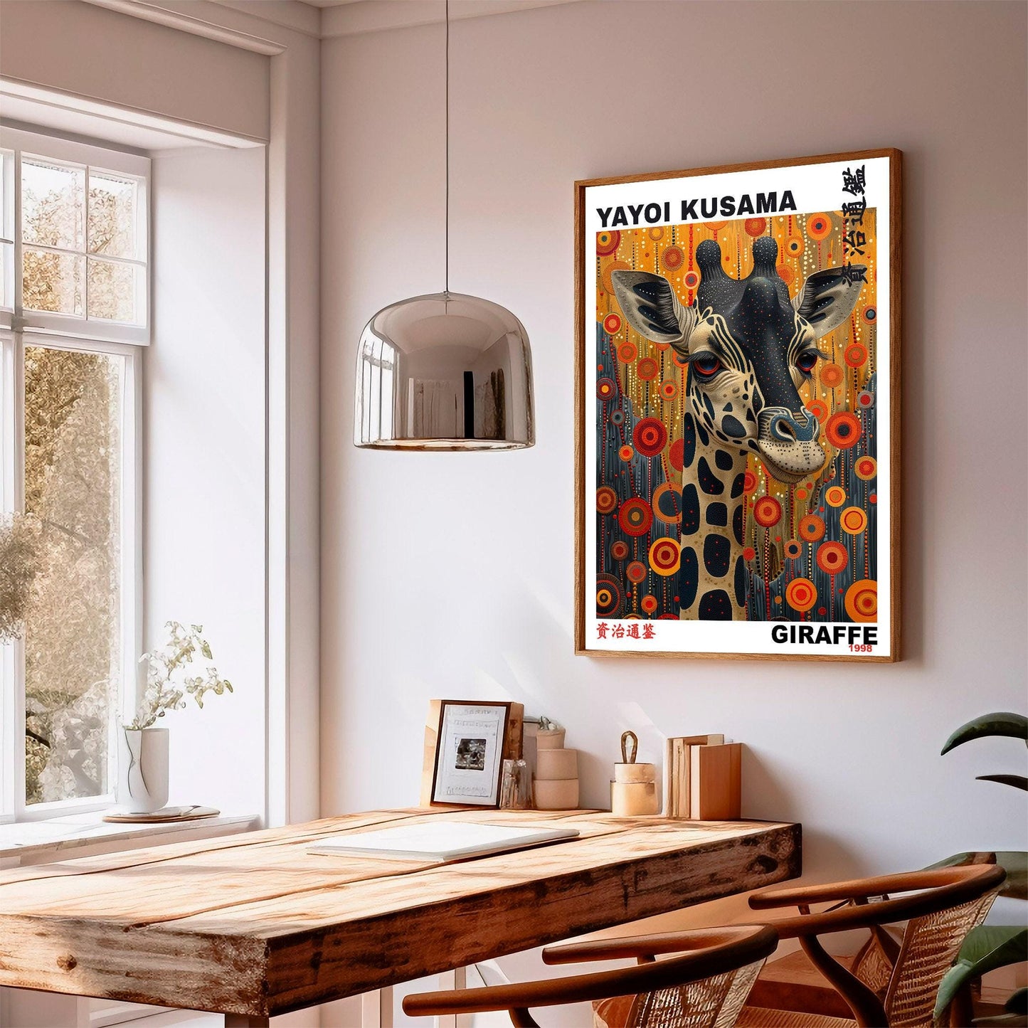 Yayoi Kusama Print, Japanese Art, Yayoi Kusama Poster, Whimsical Animal Art. Asian Décor, Exhibition Poster, Giraffe Art Print, Gift Idea