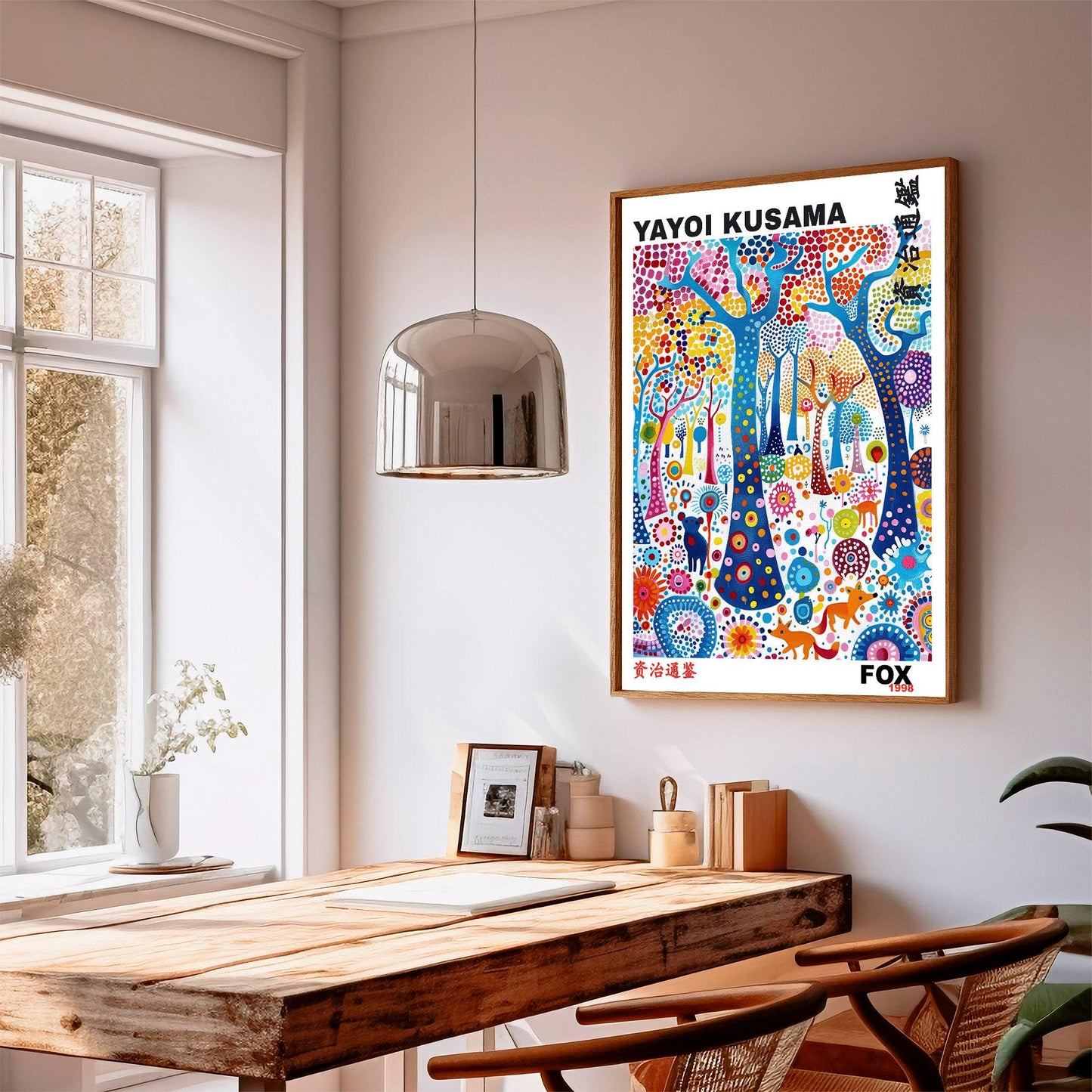 Yayoi Kusama Print, Japanese Art, Yayoi Kusama Poster, Whimsical Wall Art. Asian Wall Décor, Exhibition Poster, Gift Idea, Fox Art Print
