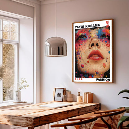 Yayoi Kusama Print, Japanese Art, Yayoi Kusama Wall Art, Whimsical Portrait Art. Asian Wall Décor, Exhibition Poster, Japanese Picture Print