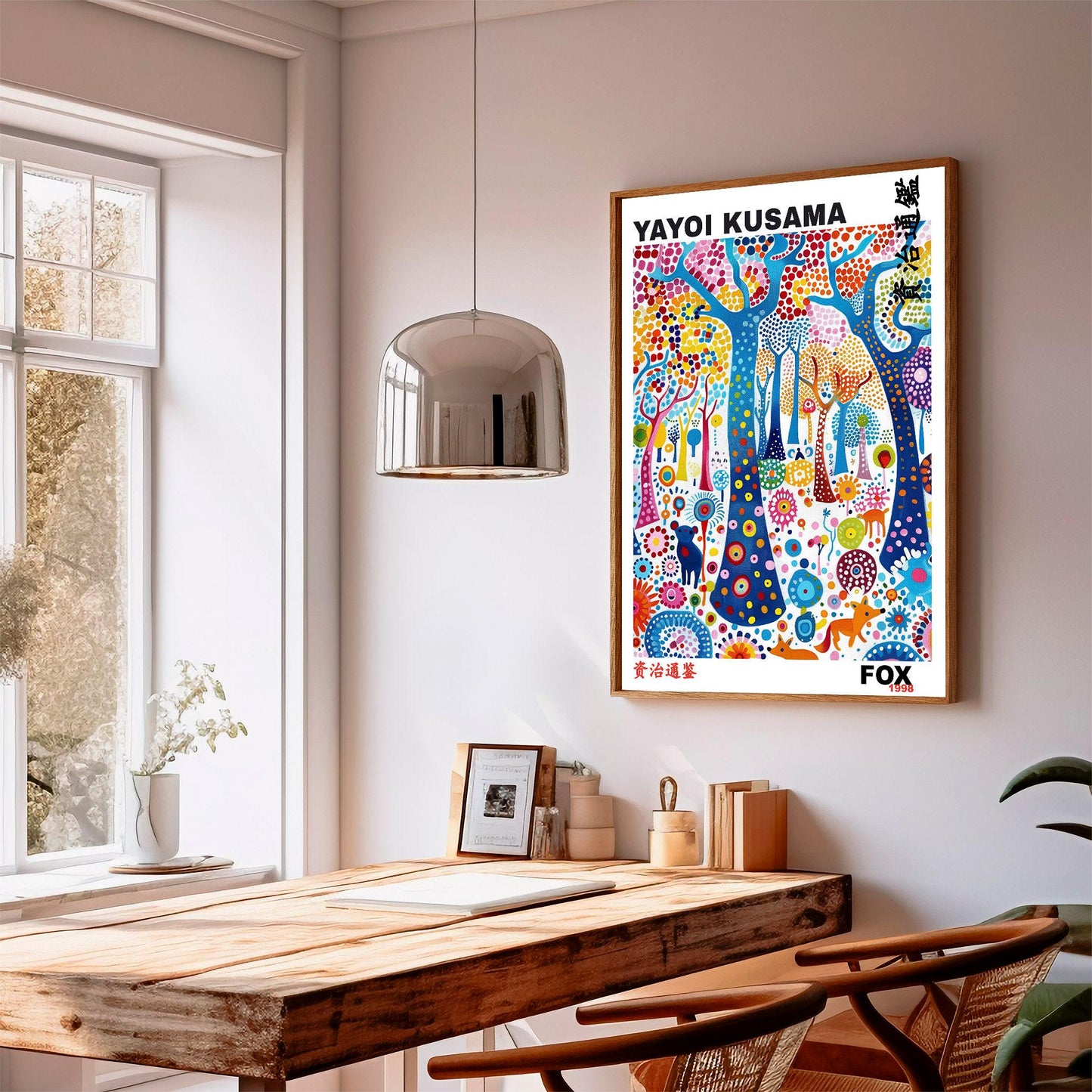 Yayoi Kusama Print, Japanese Art, Yayoi Kusama Wall Art, Whimsical Poster. Asian Wall Décor, Exhibition Poster, Fox Print, A1/A2/A3/A4/A5