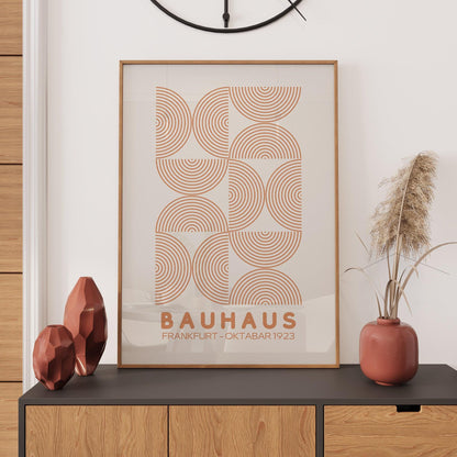 Bauhaus Exhibition Poster: Retro Poster, Bauhaus Print, Minimalist Poster, Retro Print, Beige - Home Office Décor, Gift Idea, A1/A2/A3/A4/A5