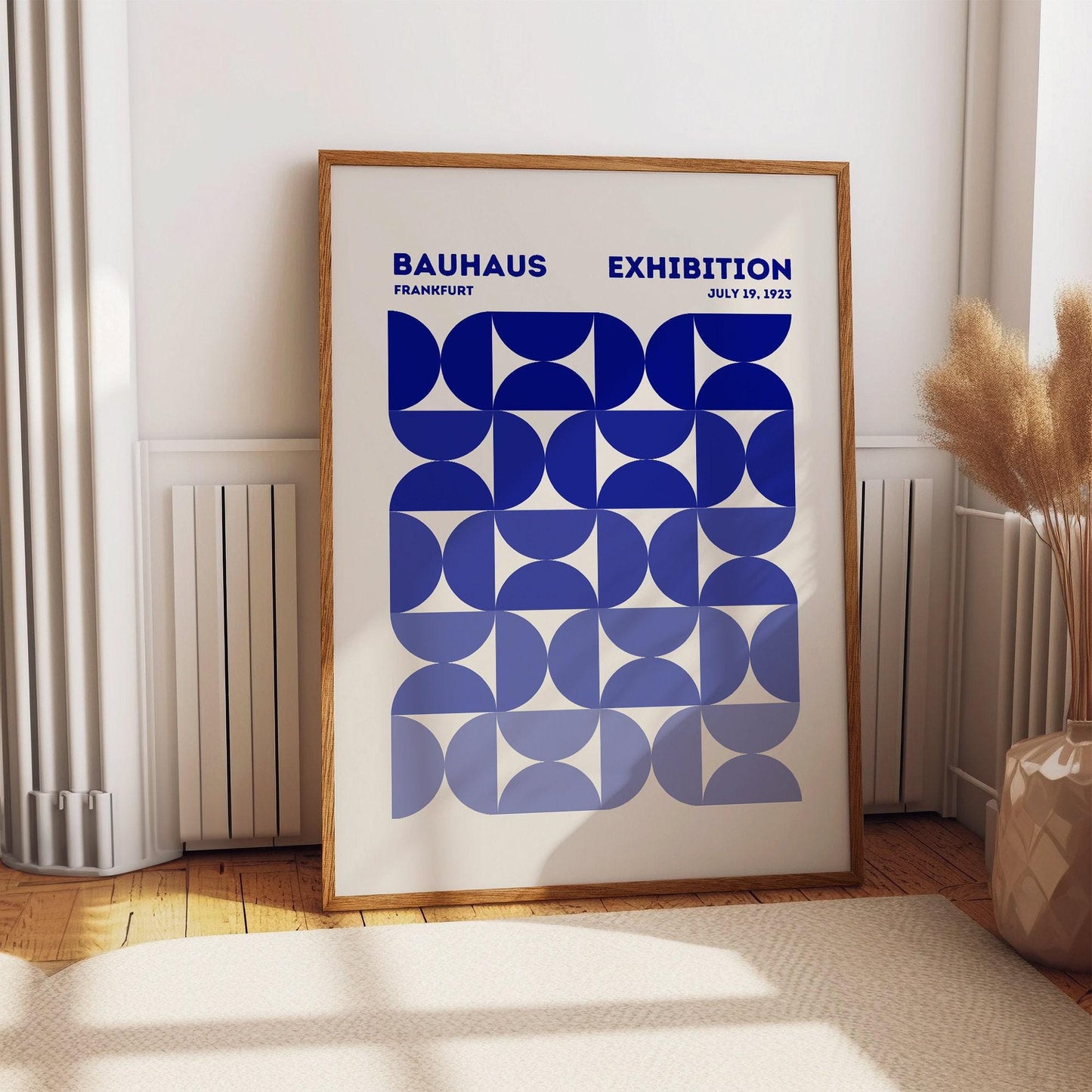 Bauhaus Exhibition Poster: Bauhaus Wall Art, Retro Poster, Minimalist Poster, Retro Print, Blue Home Office Décor, Gift Idea, A1/A2/A3/A4/A5