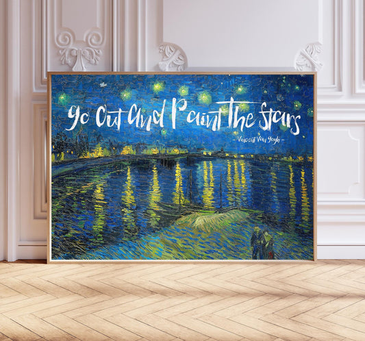 Van Gogh Wall Art, "Go And Paint The Stars", Van Gogh Poster, Altered Art Print, Eclectic Décor, Altered Art, Classic Painting, A2/A3/A4/A5