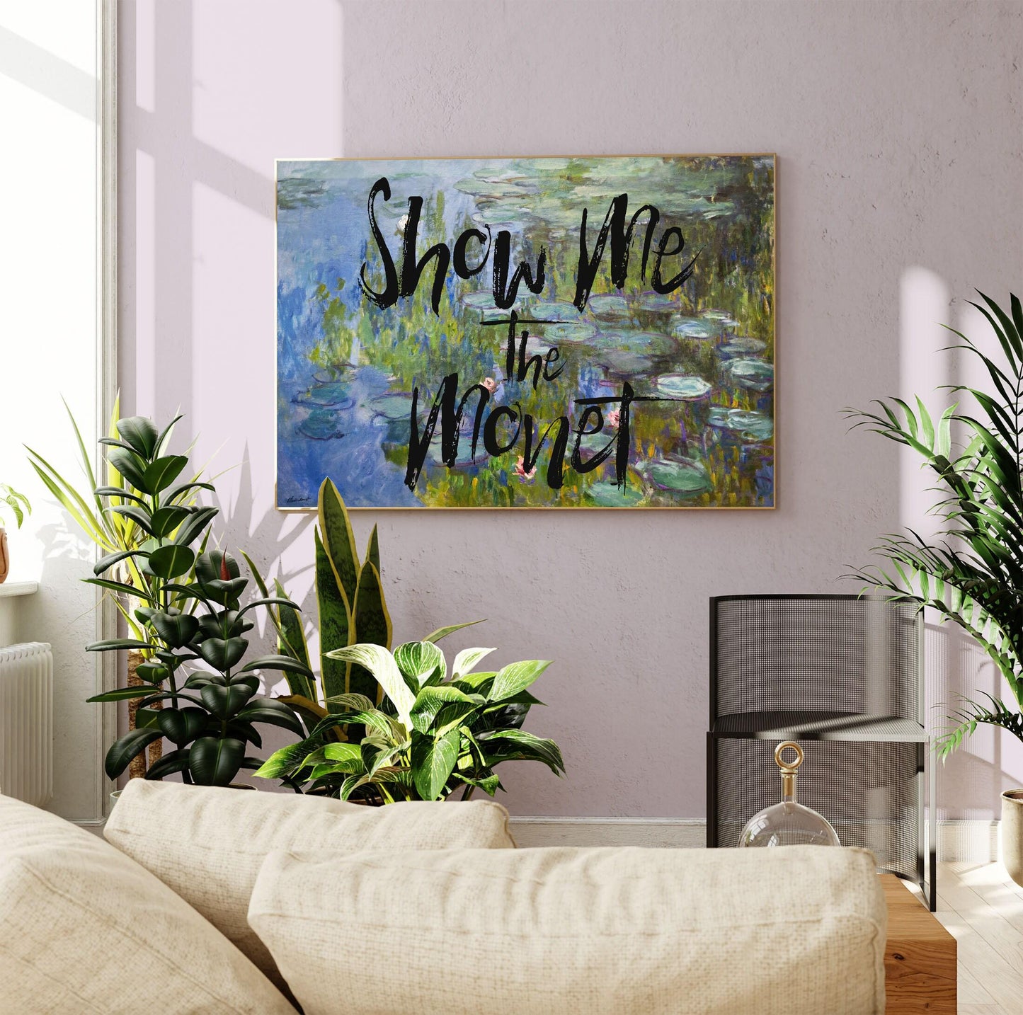 Altered Art Print, Show Me The Monet, Altered Art, Eclectic Wall Art, Floral Wall Décor, Quote Art, Water Lilies Print, A1/A2/A3/A4/A5