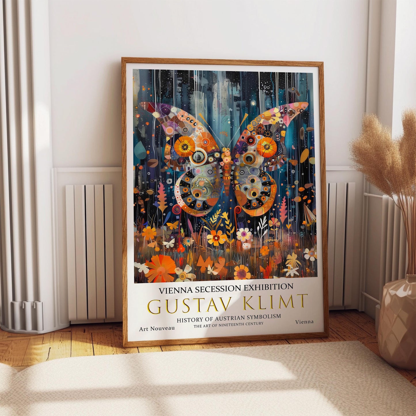 Gustav Klimt Butterfly Garden Print, Klimt Museum Poster, Gustav Klimt Poster, Klimt Exhibition Poster, Gustav Klimt Painting, Night Garden
