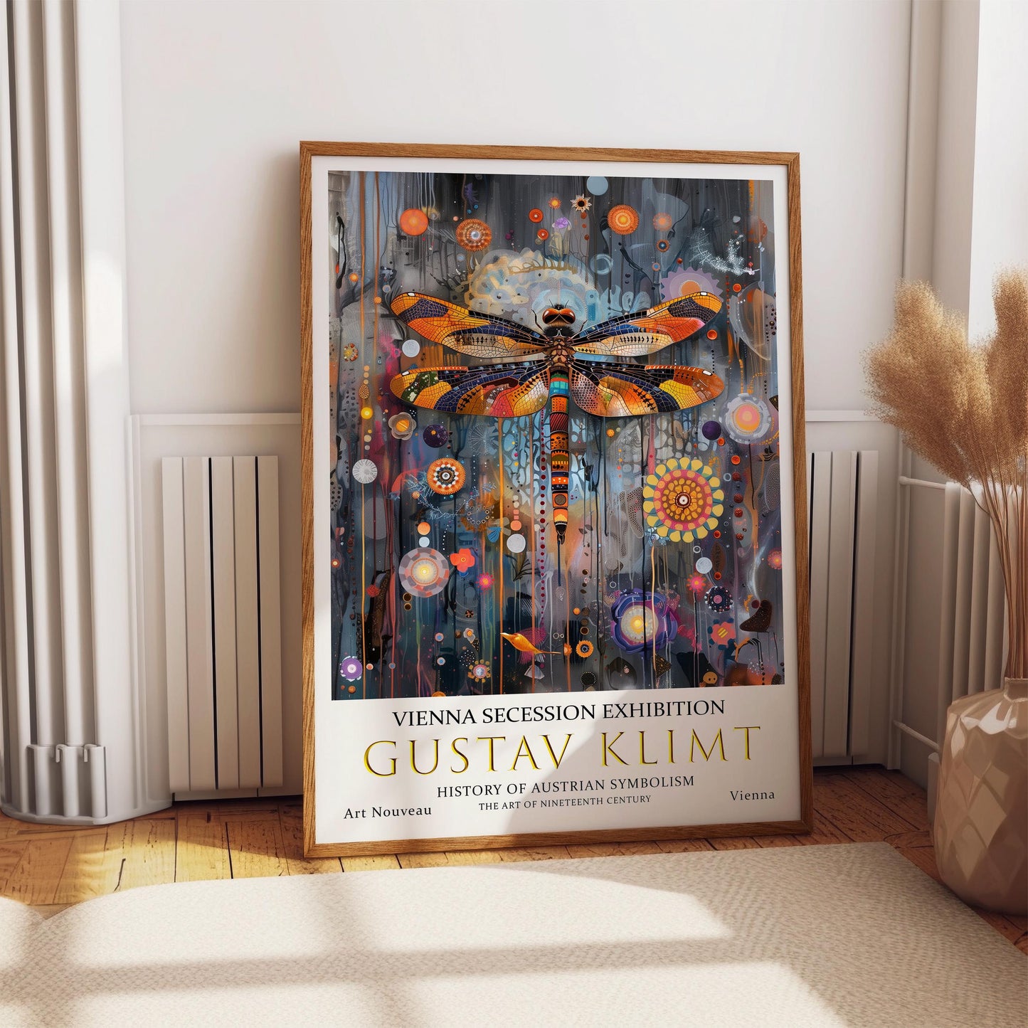 Gustav Klimt Dragonfly Garden Print, Klimt Museum Poster, Gustav Klimt Poster, Klimt Exhibition Poster, Gustav Klimt Painting, Flower Garden