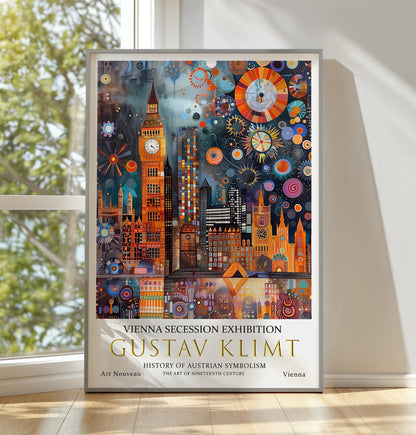 Gustav Klimt London Print, Gustav Klimt Exhibition Poster, Gustav Klimt Wall Art, Floral Wall Print, Gustav Klimt Painting, Vintage Wall Art