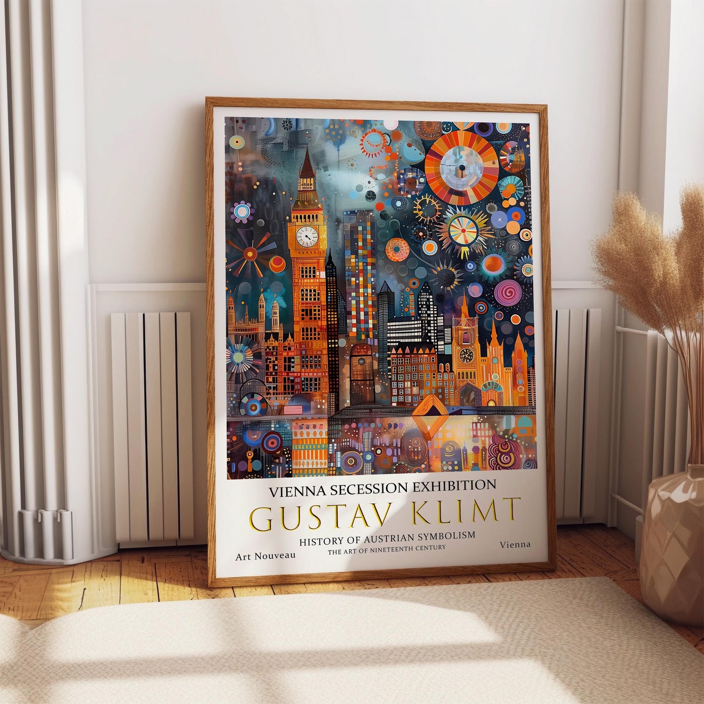 Gustav Klimt London Print, Gustav Klimt Exhibition Poster, Gustav Klimt Wall Art, Floral Wall Print, Gustav Klimt Painting, Vintage Wall Art