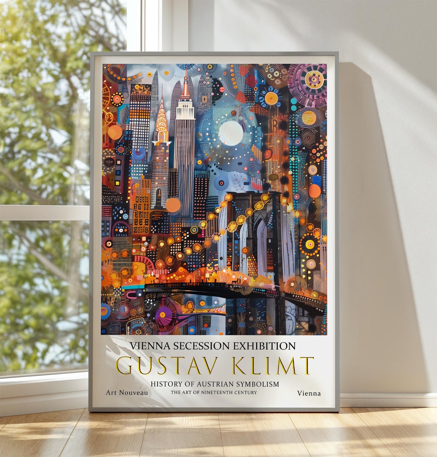 Gustav Klimt New York Print, Gustav Klimt Exhibition Poster, Gustav Klimt Poster, Vintage Poster, Flower Art, Vintage Wall Art,