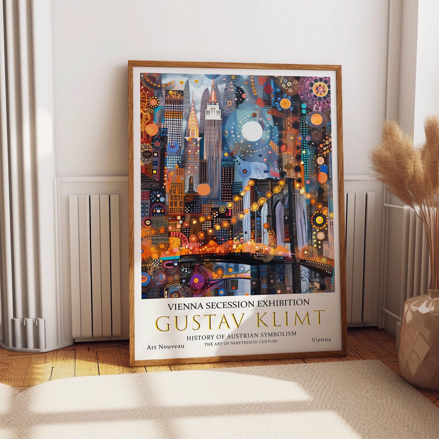 Gustav Klimt New York Print, Gustav Klimt Exhibition Poster, Gustav Klimt Poster, Vintage Poster, Flower Art, Vintage Wall Art,